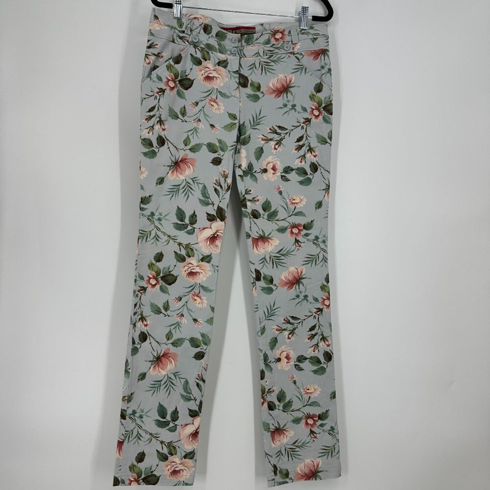 Dolce & Gabbana Floral Print Slim Straight Leg Pants 44 / 8 Womens Vintage